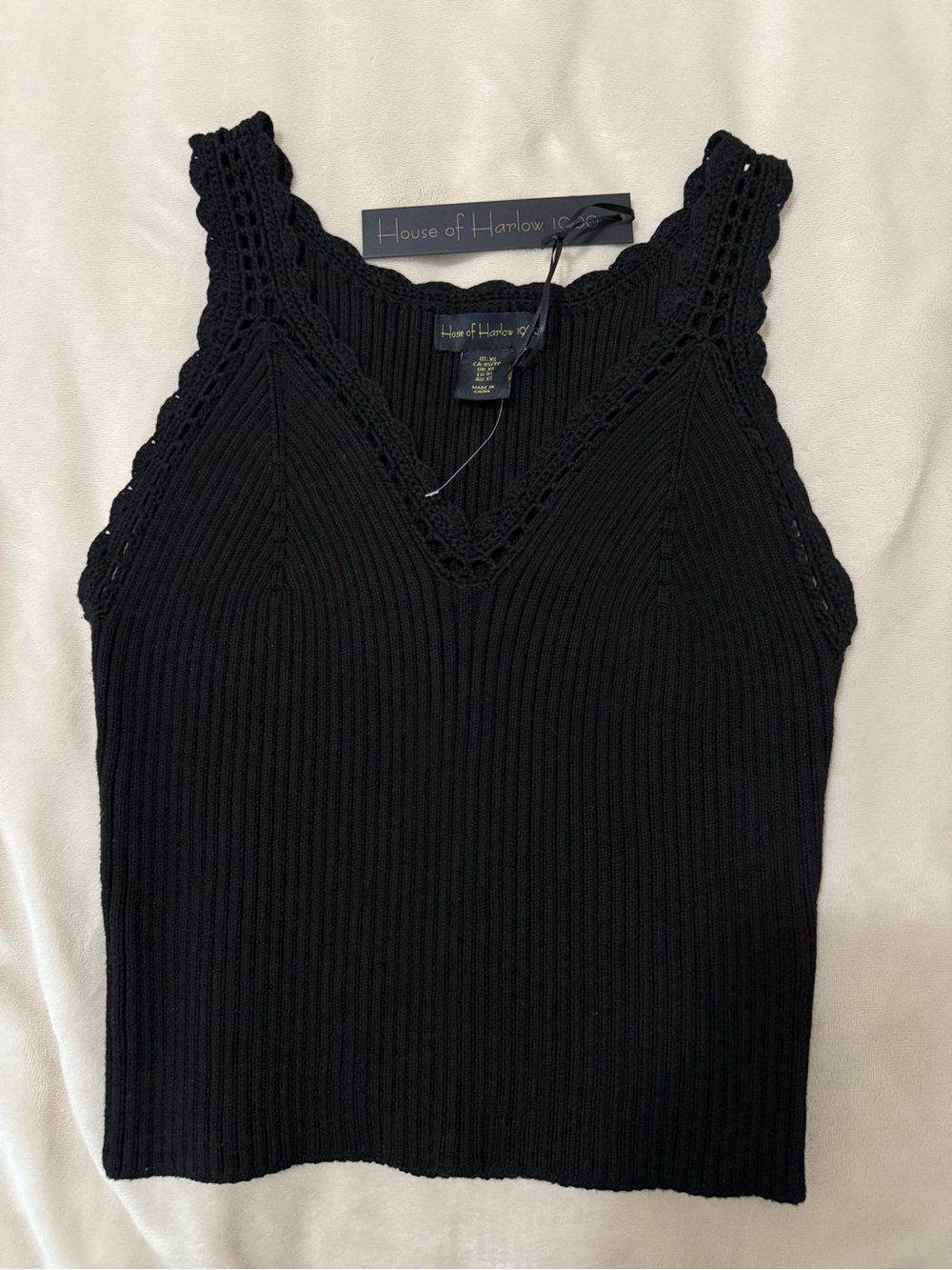 House of Harlow 1960 Black Knit Tank Top